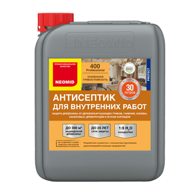 Неомид 400 антисептик для внутренних работ, концентрат