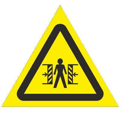 Знак - Внимание. Опасность зажима W23