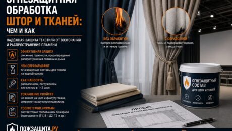 Огнезащитная обработка штор и тканей